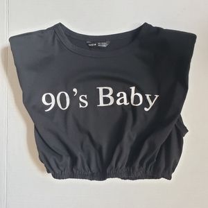 SHEIN 90's Baby Black Crop Top Size Small